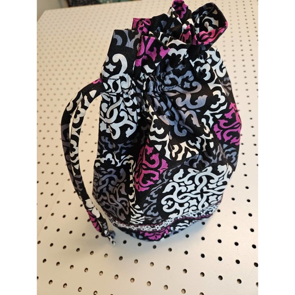Vera Bradley Handbags - Vera Bradley Ditty Bag Drawstring Plastic Waterproof Lining Pink Black WhiteGray